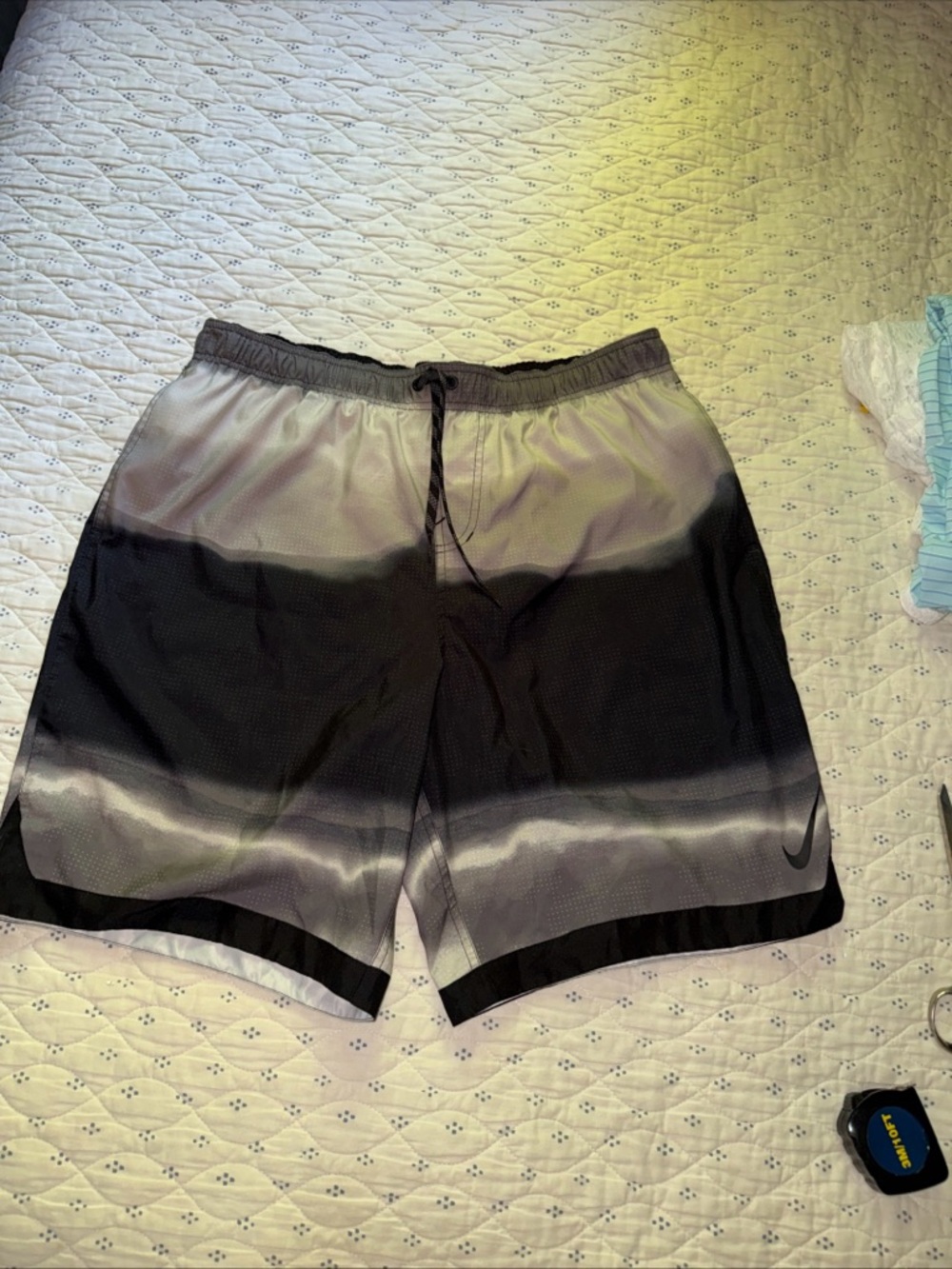 Nike Black and White Ombre Swim Shorts size XL